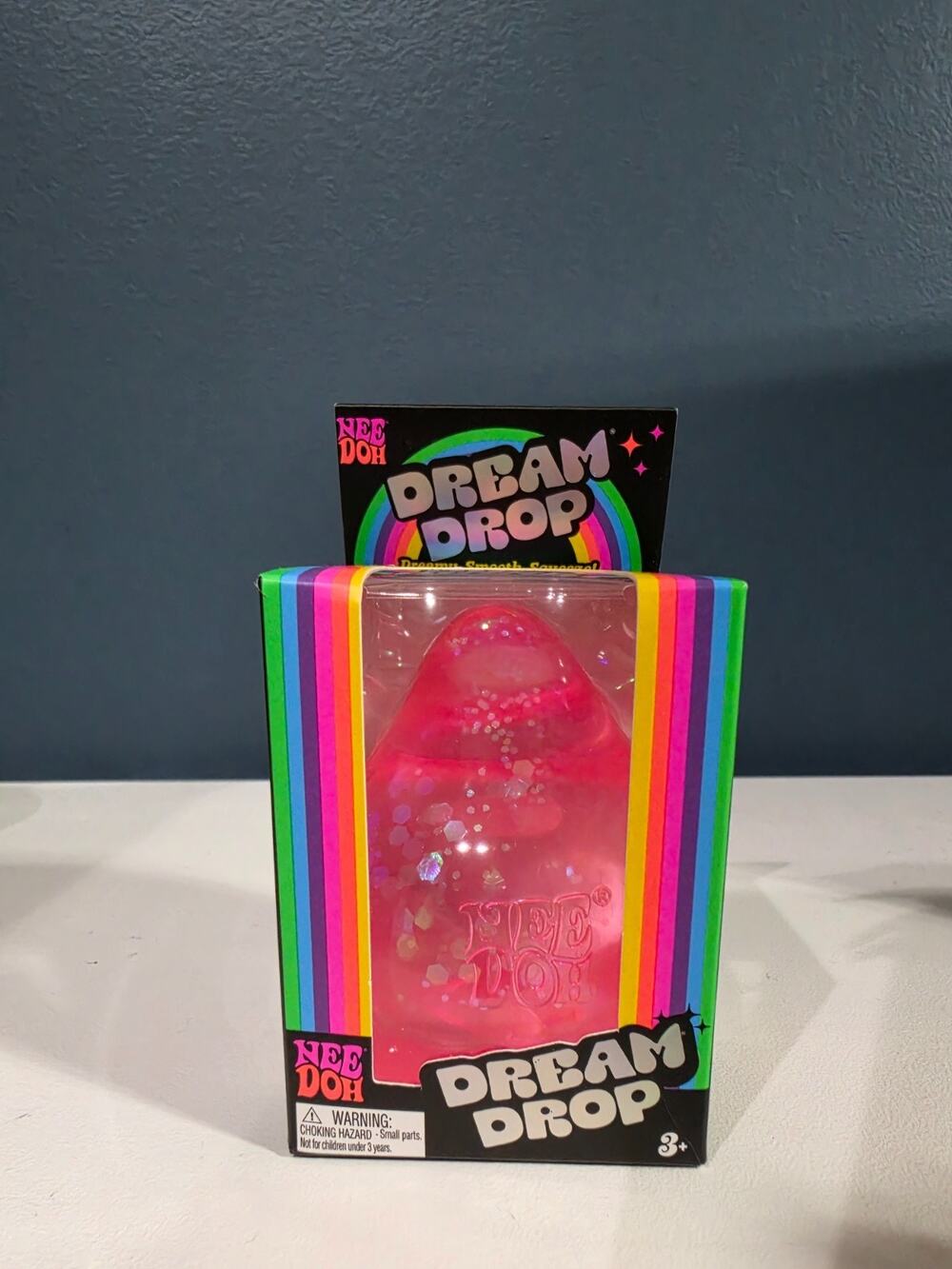 NeeDoh Dream Drop PINK Glitter Schylling Squishy Splash Stand NEW IN BOX